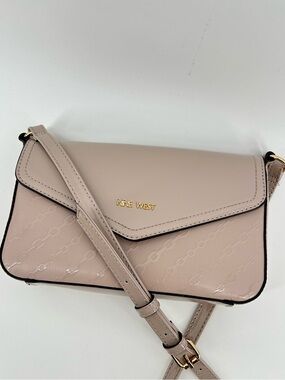 Nine West Pale Nude Pink Patent Crossbody Bag
